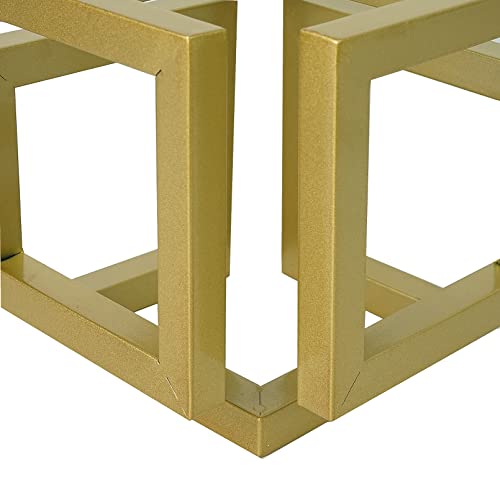 Dreamseden Geometric Cube Sculpture Gold Block Modern Statues Metal Art Decorative Desktop Ornaments #TOP4