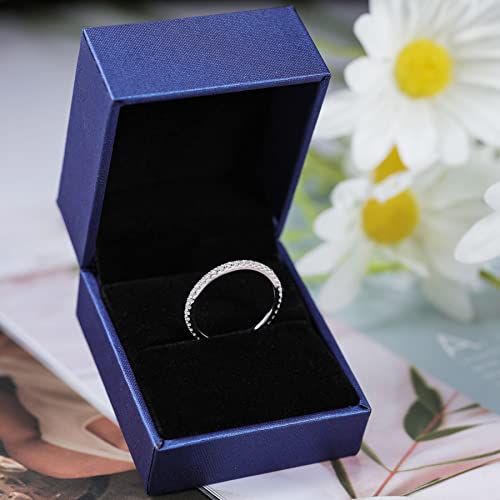 Ladylike Moissanite Wedding Band Full Eternity Rings For Women Sterling Silver 18K White Gold Plated 0.44-0.57 Carat D Color Vvs1 Stackable Lab Created Diamond Engagement Anniversary Band Size 5.5 #TOP5