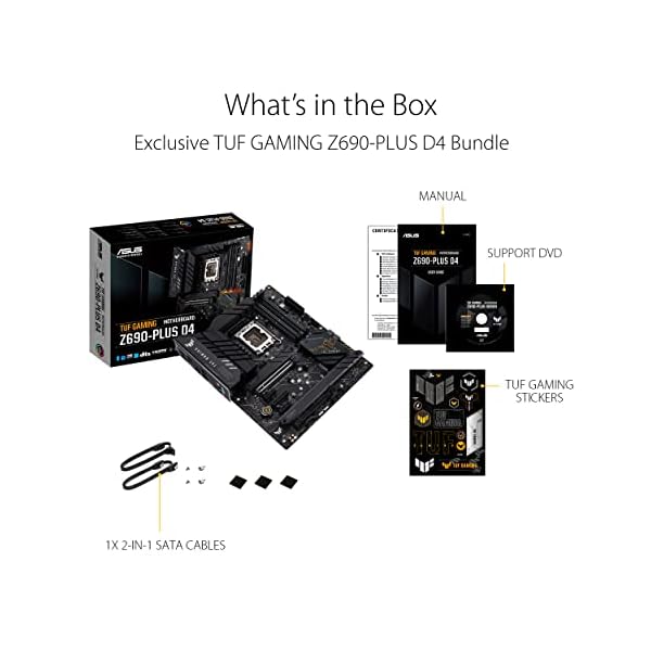 ASUS TUF GAMING Z690-PLUS D4 - Placa base Gaming LGA 1700 ATX (VRM de 15 fases, PCIe 5.0, RAM DDR4, cuatro M.2, Ethernet de 2.5 GB, USB 3.2 Gen. 2 de tipo C frontal, Thunderbolt 4 e iluminación R GB) - Image 3