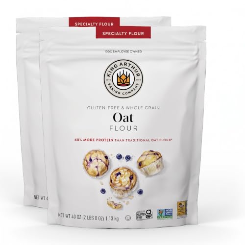 King Arthur Baking Company Gluten-Free &amp; Whole Grain Oat Flour 2.5 lbs.,(Pack of 2)