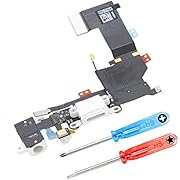 MMOBIEL Connecteur Port USB/Chargeur Dock Compatible avec iPhone Se 4.0 Pouces (Blanc/Argent) + Kit d'Outils Inclus