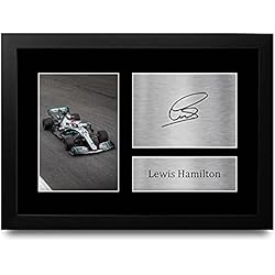 Ventilador Hamilton HWC Trading Lewis Hamilton A4 Enmarcado Regalo De Visualización De Fotos De Impresión De Imagen Impresa Autógrafo Firmado Por Fórmula F1 Uno Ventiladores