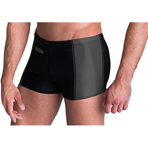 Aquarti Bañador Hombre Boxer Bolsillo Negro/Gris 6XL Cover