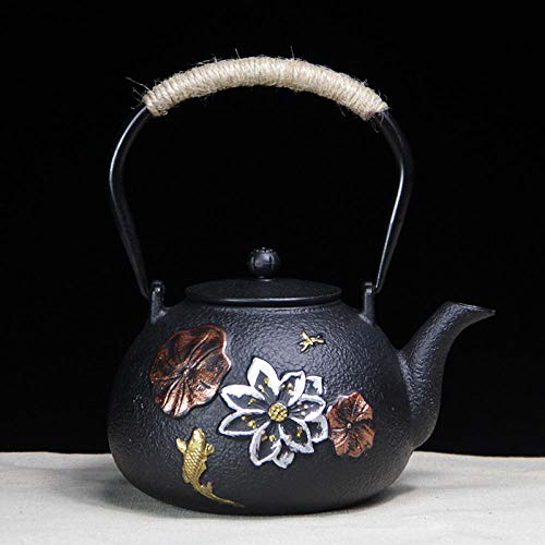 cast iron teapot with standIron kettle, cast iron teapot, with strainer, iron kettle, boiling