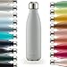 Edelstahl Trinkflasche  günstig Kaufen-Blumtal® Trinkflasche Edelstahl Charles - Thermosflasche 500 ml - BPA-freie Thermo Trinkflasche kalt&warm - auslaufsichere Trinkflasche Metall 500 ml - Thermos Trinkflasche - Ultimate Grey - Grau