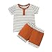 TinaDeer 2-teiliges Bekleidungsset Baby Jungen Mädchen Sommer Kleidung Outfit Streifen Kurzarm T-Shirt Top + Shorts Kleidung Sets Strand Babyset für 3-18 Monate Kleinkind Säugling