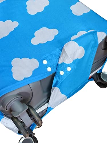 Image of Cortina Eco-Friendly Abstract Print Luggage Protective Cover|Large|Fits 26-30 Inch Luggage|Polyester-Spandex|72cm (28 inches)|Travel Suitcase Protectors|Anti Scratch|Pack of 1|Blue 3