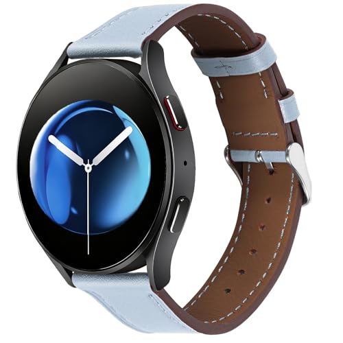Italy Genuine Leather Watch Bands Men Women Compatible with Samsung Galaxy Watch Band, 20mm 22mm Lugs Watch Straps, Quick Release Wear-resistant Sweat-Resistant Smartwatch Replacement Strap