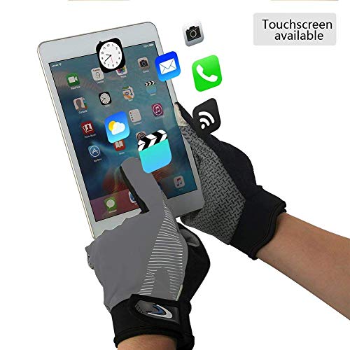 YHT Cycling Gloves Touchscreen Ultimate Frisbee Gloves Non-Slip Flexible Thin Workout Gloves for Men Women (Gray,S)