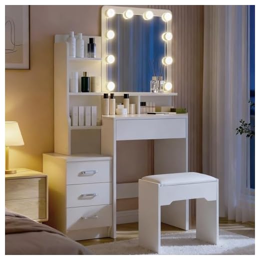 TUKAILAI Dressing Table with LED Lighting