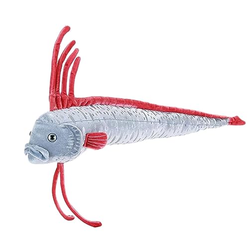 MSHTV 24 Inch Oarfish Plush Toy Grey Oarfish Ribbon Fish Chimera