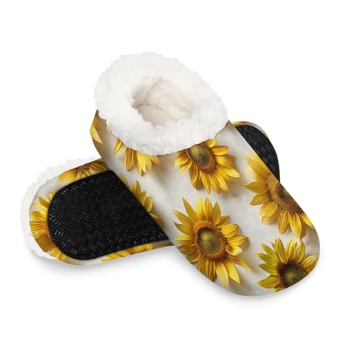Sunflowers Butterflies Soft Home Slippers for Women Lightweight Men's House Shoes Women's Slippers