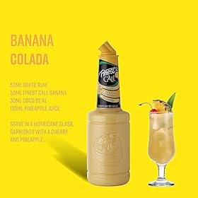 Finest Call Banana Puree| Real Fruit | Cocktail Ingredient | 1 Litre Bottle | Easy Pour | Bar Essential | Premium Ingredients | Cocktails, Drinks, Desserts