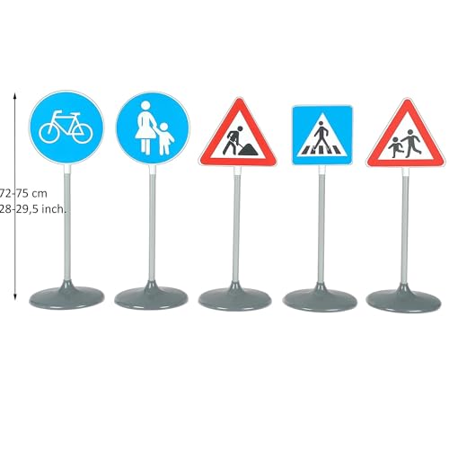 Theo Klein 2993 Verkehrszeichen-Set 5-teilig I Übungszeichen für Verkehrserziehung Kleiner Rad- und Rollerfahrer/innen I Höhe der Verkehrszeichen: ca. 70 cm I Spielzeug für Kinder ab 3 Jahren