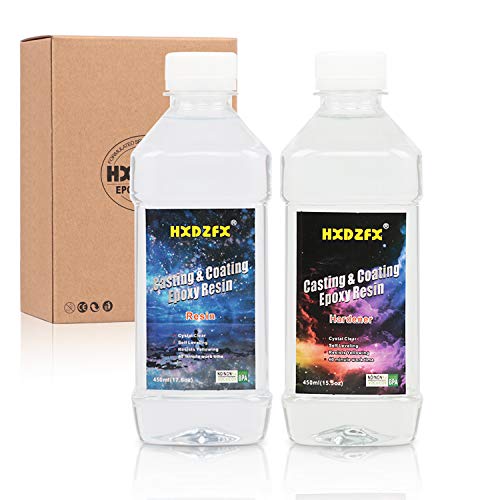 HXDZFX Epoxy Resin Coating 937g/33.1oz Kit Silicone Molds Making Kit Crystal Clear Resin for Jewelry Making, Wood finishes, Art Work