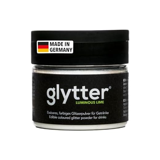Glytter Glitzerpulver für Getränke (Neongrün) - essbarer Glitzer für Drinks & Flüssigkeiten, für Likör, Sekt, Cocktails - trinkbares & geschmacksneutrales Glitzerpulver - Glitzerpuder, Glitzer-Staub