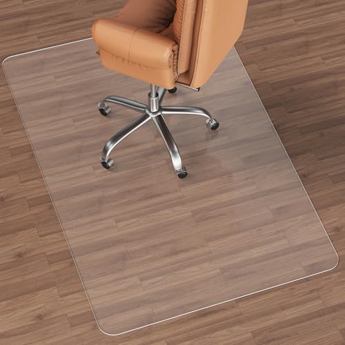 NATRKE - Alfombra para protección de Suelos Duros, Protector de PVC Transparente de Madera para Silla de Oficina en casa, sin BPA y sin ftalatos, 122 x 76 cm
