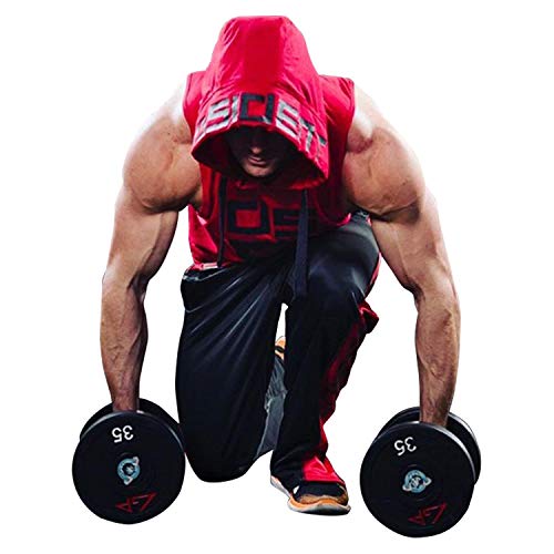 Mens Gym Stringer Tank Top Bodybuilding Athletic Workout Muscle Fitness Vest Red L