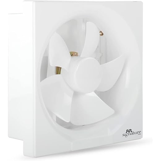 RR Signature Vento Deluxe 200 mm Exhaust Fan For Kitchen, Bathroom with Strong Air Suction, Rust Proof Body and Dust Protection Shutters (White)