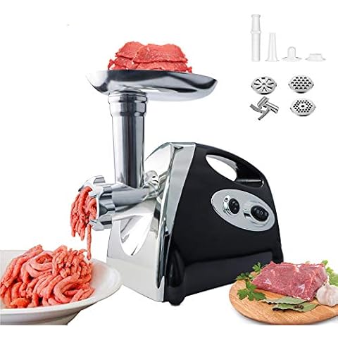 BenRich Electric Meat Mincer Grinder and Sausage Maker, 2800 Watt Powerful Copper Motor Meat Mincer Machine - Black Cover