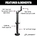 Lippert Quick Drop Tongue Jack for A-Frame Travel, Cargo, and Utility Trailers or 5th Wheel RVs, Black