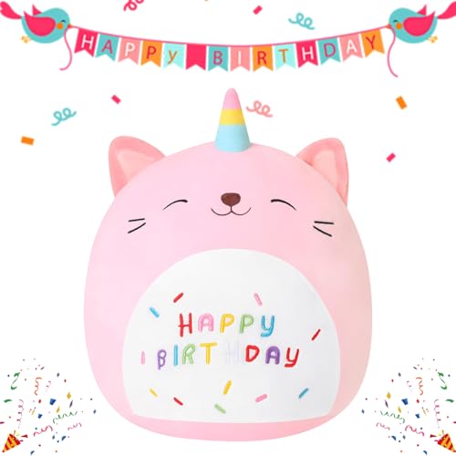 KBIBCK Happy Birthday Peluche, 25 cm Happy Birthday Peluche Relleno, Almohada Kawaii de Gato, Muñeco de cojín de Peluches para cumpleaños, Birthday Plush Pillow, Regalo de Cumpleaños para Niñas Niños KBIBCK Happy Birthday Peluche, 25 cm Happy Birthday Peluche Relleno, Almohada Kawaii de Gato, Muñeco de cojín de Peluches para cumpleaños, Birthday Plush Pillow, Regalo de Cumpleaños para Niñas Niños