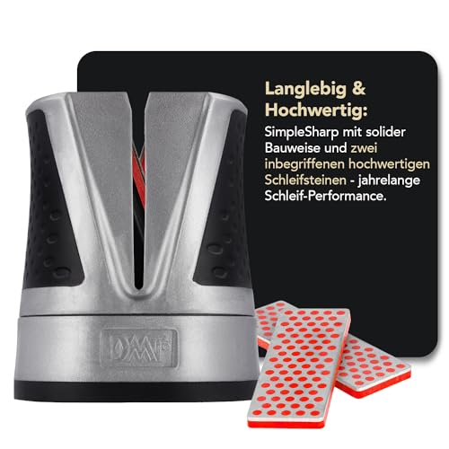 DMT Simple Sharp Diamant Messerschärfer | Messerschleifer für rasiermesserscharfe Klingen mit...