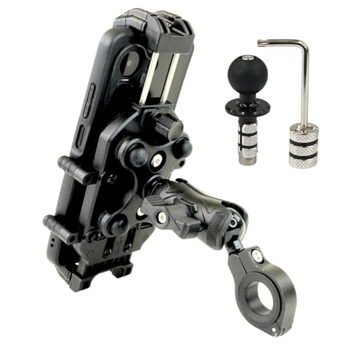 DIGRESO | Soporte Móvil Moto y Bicicleta – 【Antivibración y Antirrobo】 Montaje en Manillar o Tubo de Dirección – Universal 5,4”-7,2” Compatible con iPhone, Android, GPS y Rugerizados.