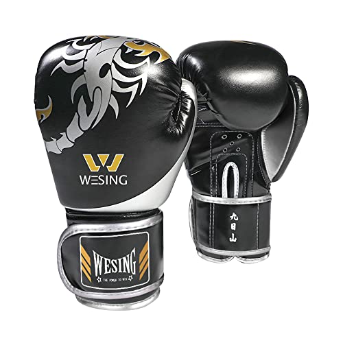 Wesing Kids Boxing Gloves For Boys&Girls 6Oz Boxing Gloves For Children 5-12 Boxing Training Gloves For Men&Women 10Oz Sparring Punching Gloves For Punching Bag, Kickboxing, Muay Thai, Mma(Black6Oz) #TOP9
