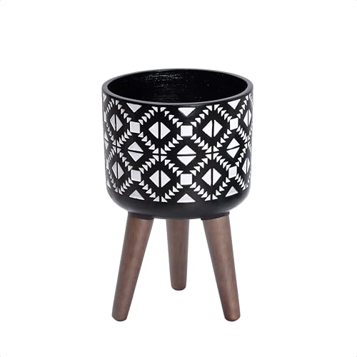 D'vine Dev 8 Inch Planter Pot with Stand, Mid-Century Tall Plant Pot with Legs for Indoor Plants,...