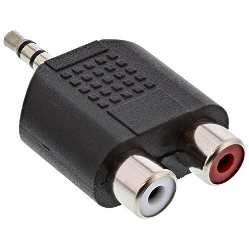InLine 99302 Audio Adapter, 3,5mm Klinke Stecker an 2x Cinch Buchse, Stereo
