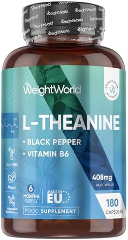 L-Theanine 408mg - 180 Capsules - 6 Months Supply | with Vitamin ...