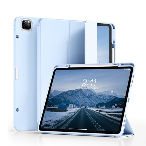 Coque iPad Pro 12.9 pouces 2022 2021 coque arrière TPU bleu
