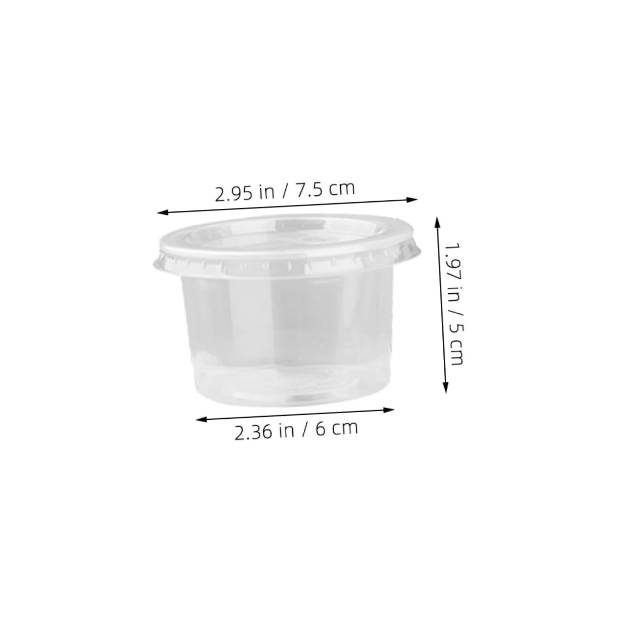 Ipetboom 140ml Portion Cups Lids 100pcs Disposable Jelly Cups Salad Dressings Sauces Mousse Containers