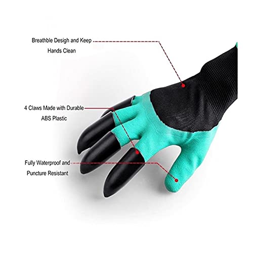 CHENGHAN 2 Paar Gartenhandschuhe mit Krallen Kunststoff Garten Gummihandschuhe Gartenarbeit Gräben Pflanzung dauerhafter… – Bild 8