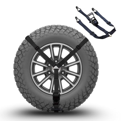 Y-Strap for Spare Tire, Heavy Duty 3-Way Tie Down for ATV, UTV, Pickup Truck, Secure Spare Tire on Pickup Truck Bed, Roof Rack