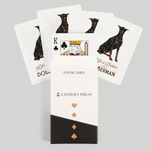 Lantern Press Doberman, 52 naipes tamaño póker miniatura 6