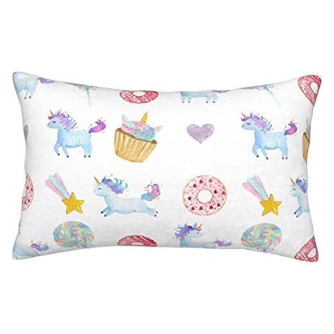 TREPKO Watercolor Unicorns Pillow Case Cover