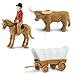 Safari Ltd. Wild West TOOB - 10 Figurines: Native Teepee, Bull, Wagon, Buffalo, Chief, Cowboy, Riding Cowboy, Saddled Horse - Educational Toy Figures For Boys, Girls & Kids Ages 3+