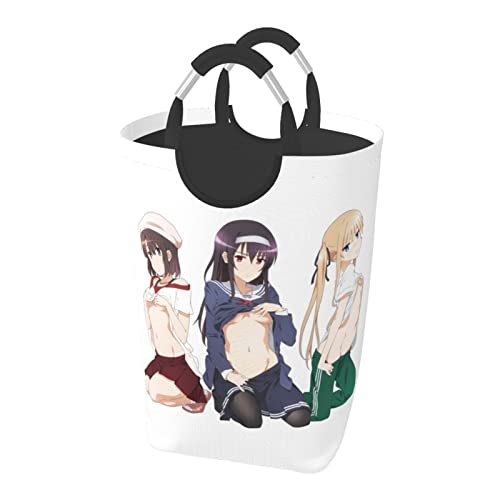 冴えない彼女の育てかた 加藤恵ランドリーバスケット ランドリーかご 大容量50L 洗濯かご 折りたたみ ランドリー収納 収納ボックス 撥水加工 布製 雑貨収納 持ち手付き収納袋