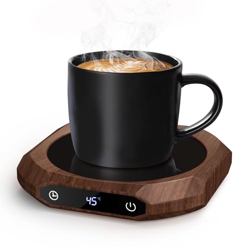 Kaffeewärmer,Elektrischer Kaffeewärmer für den Schreibtisch mit 3 Temperatureinstellungen，Becherwärmer für Getränke, Drinks, Tee, geeignet für Büro und Zuhause (Braun)