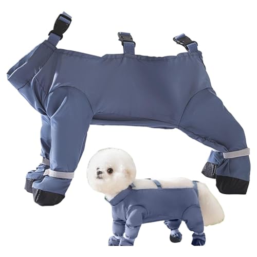 ペットレインコート ペット用防塵パンツ 犬 犬用レッグカバー 犬パ 小型犬 中型犬 ドッグ雨具 テールカバー 軽量通気 調節可能 梅雨対策 雨の日散歩 防水犬服 汚れ防止 ほこりよけ 防雪防風 (L)