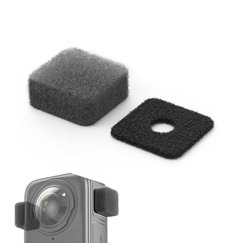 GGUFAY Lot de 6 paires de mousses anti-bruit coupe-vent pour caméras de sport Insta360 X4 X3 X2 GoPro Hero 13/12/11/10/9 Noir