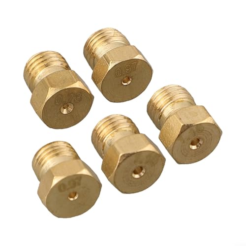 SiSinkal Kit de Conversion de 5 pièces en Laiton pour cuisinière à gaz, Jets, injecteurs, avec Filetage M6 pour Remplacement du brûleur de cuisinière de...