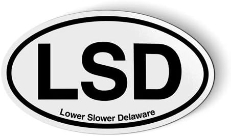 LSD أقل بطيئًا Delaware Oval - Car Magnet - 5"   