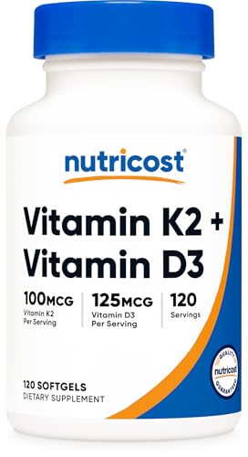 Nutricost ビタミンK2+D3 100mcg/5000IU 120粒