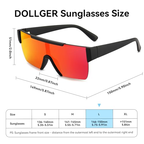 Dollger Oversized Square Sunglasses for Men Women, Fashion Flat Top Mirrored Sunnies Rimless Shades UV Protection4