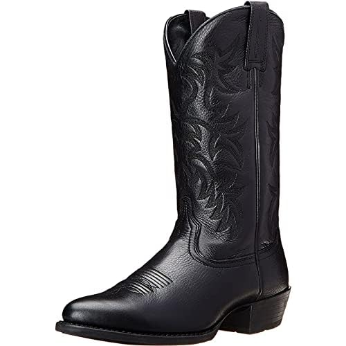 CHUUMEE Men's Fashion Round Toe Embroidered Western Cowboy Boots2