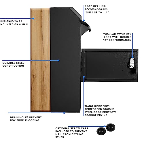Durabox W500 Wall Mount Locking Drop Box, Heavy Duty Steel Mailbox thumb #2