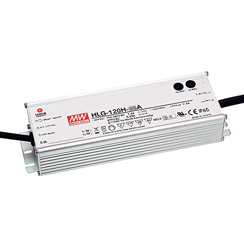 MEAN WELL LED Driver Single Output Switching Power Supply, 120 Watt 54V @ 2.3A A Model, 120 Watt - HLG-120H-54A
